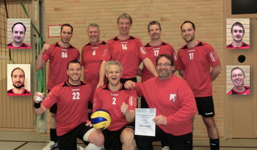 Meistersfoto der Herren-Volleyballmannschaft des TSV Höver